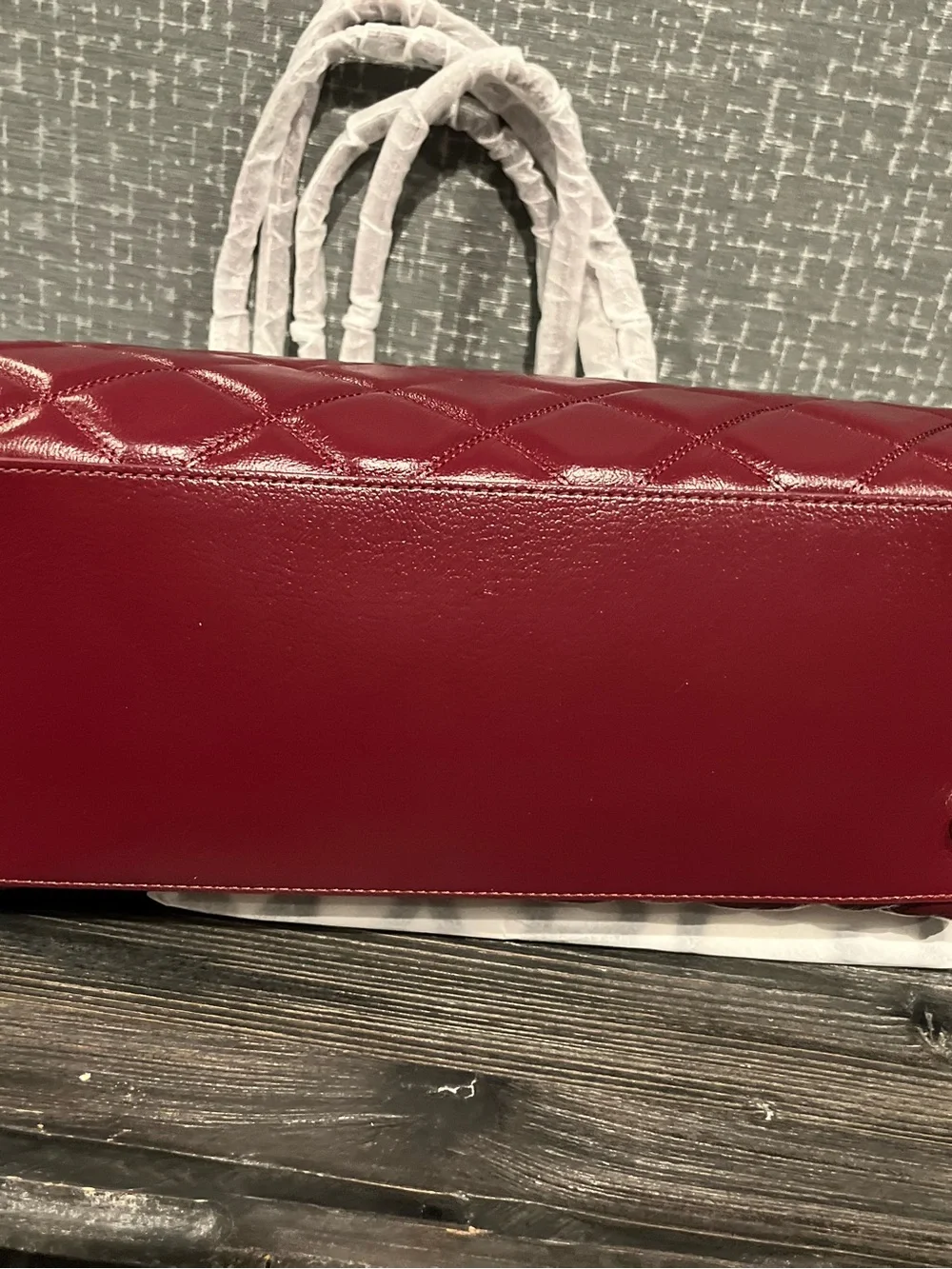 NWT Marc Jacobs The Dual Smooth Leather Quilted Shoulder Bag Dark Plum Maroon - Picture 11 of 15